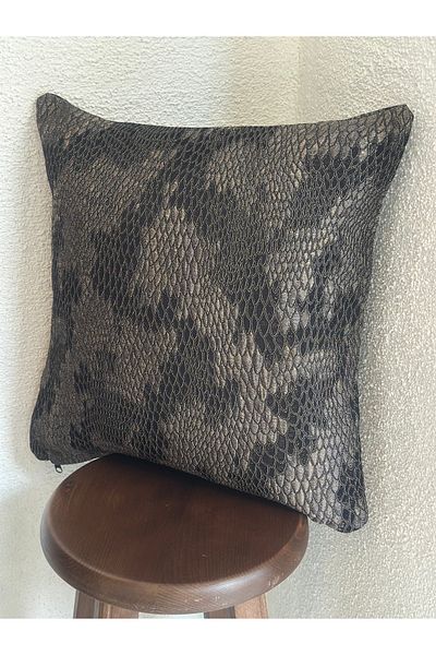 Decamor home Black Gold Glitter Snake Pattern Living Room Throw Pillow Cover