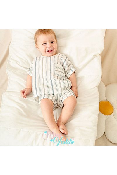 MiniVestito 🌿   Archil Natural Lines Baby Boy Summer Double Set