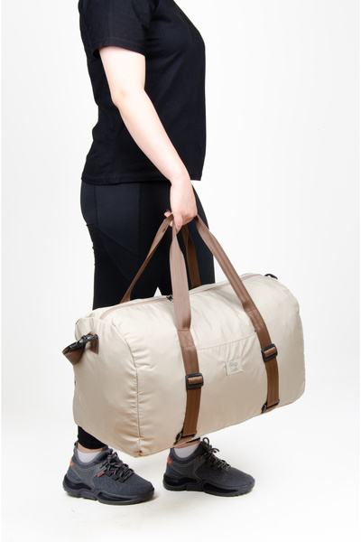 KAFF Αδιάβροχο ύφασμα με μπεζ ιμάντα ώμου Μεγάλη βαλίτσα αθλητική τσάντα ταξιδιού -1011