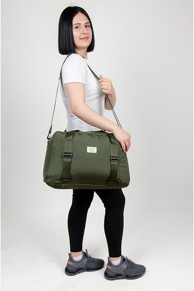 KAFF Khaki Shoulder Strap Waterproof Fabric Large Volume Functional Women's Hand and Shoulder Bag -1009