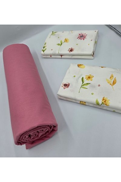 pınarhome collectıon 100% Organic Cotton Soft Fabric Embedded Sheets+Pillow Cover Corner Depth 28-30 Cm**New Season**