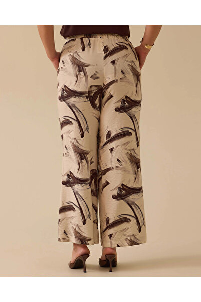 Gala-Xi Plus Size Patterned Wide Leg Trousers