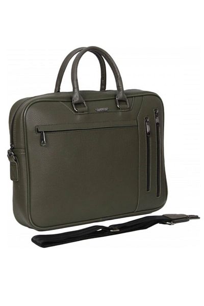 GLANCE Cambridge Polo Club Faux Leather Briefcase Navy Blue
