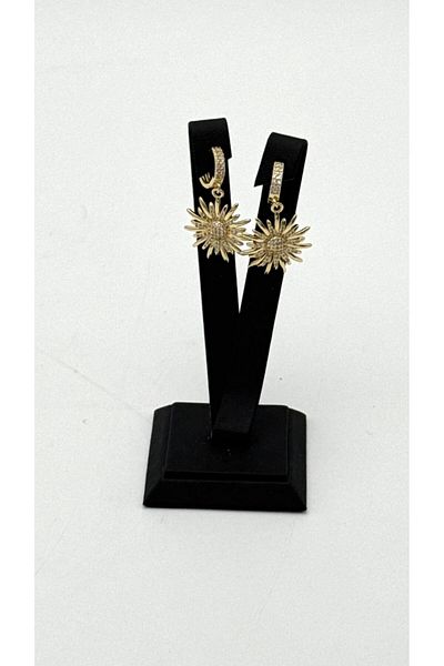 ELİOSA Gold Sun Detail Non-Tarnish Steel Earrings