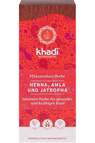Khadi Natural Vopsea henna cu amla si jatropha (Rosu) Khadi, 100gr