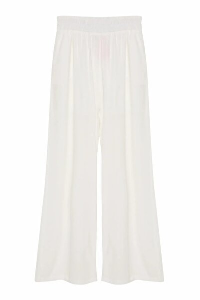 Quzu Women's Ecru Loose Cut Trousers 24Y71256-Ecru