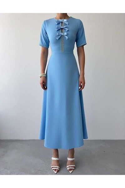 Aymood Wera Stone Bow Detailed Dress