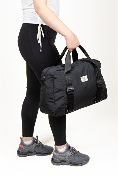 KAFF Black Shoulder Strap Waterproof Fabric Large Volume Functional Women's Hand and Shoulder Bag -1009