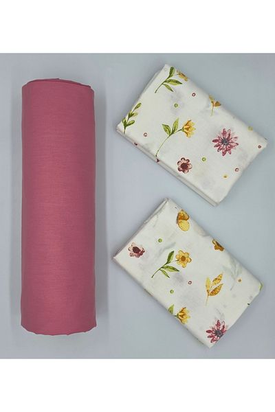 pınarhome collectıon 100% Organic Cotton Soft Fabric Embedded Sheets+Pillow Cover Corner Depth 28-30 Cm**New Season**