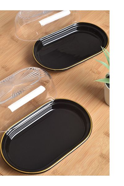ŞURA MUTFAK 2Pcs 4 Pieces Ceramic Butter Bowl Cheese Butter Breakfast Storage & Presentation Container