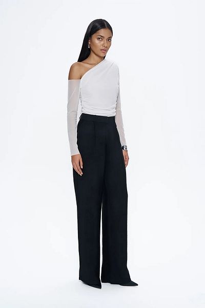 Quzu Women's Black Quzu Wide Leg Trousers 21Y70827-Black