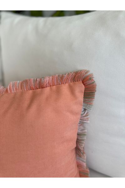 Decamor home Salmon Tassel Throw Pillow Cover