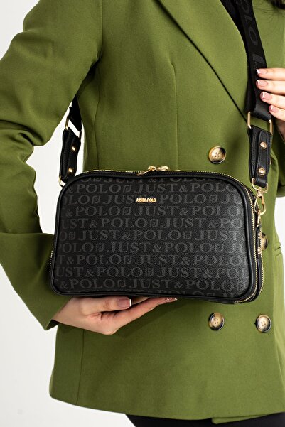 Just Polo JP حقيبة كتف نسائية أصلية من جاست بولو مكونة من 5 أقسام مناسبة للاستخدام اليومي مقاس 25*17 سم