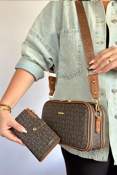 Just Polo JP Original Just Polo Women's Cross Shoulder Bag with 5 Compartments Suitable for Daily Use 25*17 cm
