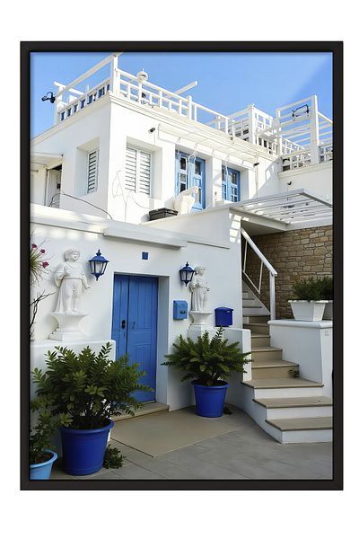 Postifull Black Framed Painting, Wonderful Home, Photo, Blue Color Poster, 2025 Summer Selection, No:109711