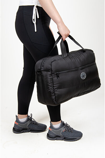 KAFF Black Shoulder Strap Waterproof Quilted Fabric Women's Daily Hand Shoulder and Sports Bag -1007