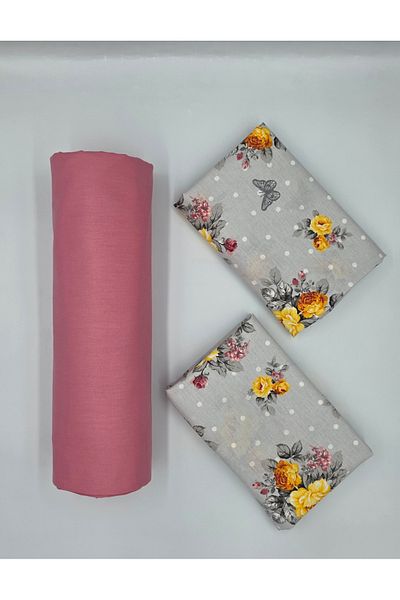 pınarhome collectıon 100% Organic Cotton Soft Fabric Embedded Sheets+Pillow Cover Corner Depth 28-30 Cm**New Season**