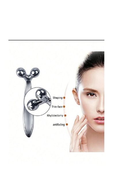 Generic Metal Face Massager, 3D Y-Shaped Roller Handheld Massager 1