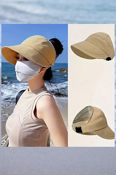 Trade Bazaar 1 Piece Adjustable Ponytail Sun Hat for Women – Foldable, Breathable,