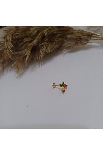Canım kendim Cherry Gold Color Tragus (One Piece)