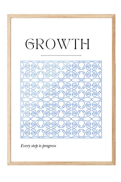 Postifull Wooden Framed Painting, Pattern,, Illustration, Minimalist, Blue, White Color Poster, 2025 Summer Selection,