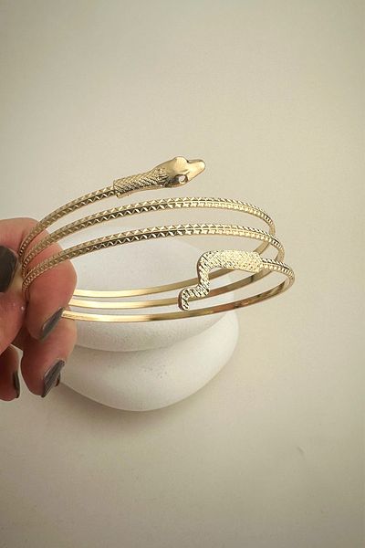 Modex Gold Color Spiral Cobra Snake Arm Accessory (Diameter: 9cm)