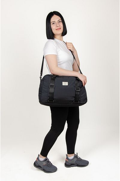 KAFF Black Shoulder Strap Waterproof Fabric Large Volume Functional Women's Hand and Shoulder Bag -1009
