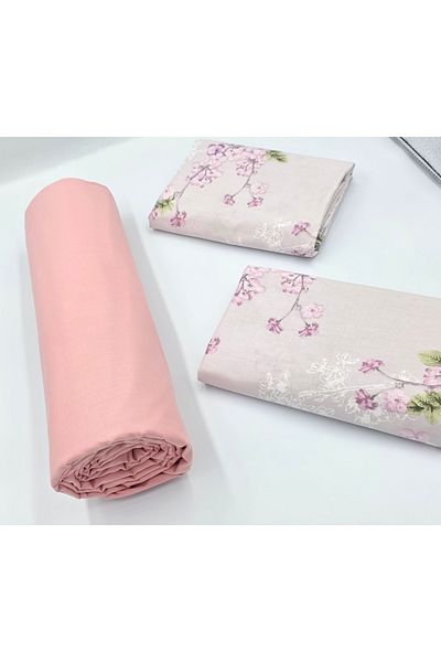 pınarhome collectıon 100% Organic Cotton Soft Fabric Embedded Sheets+Pillow Cover Corner Depth 28-30 Cm**New Season**