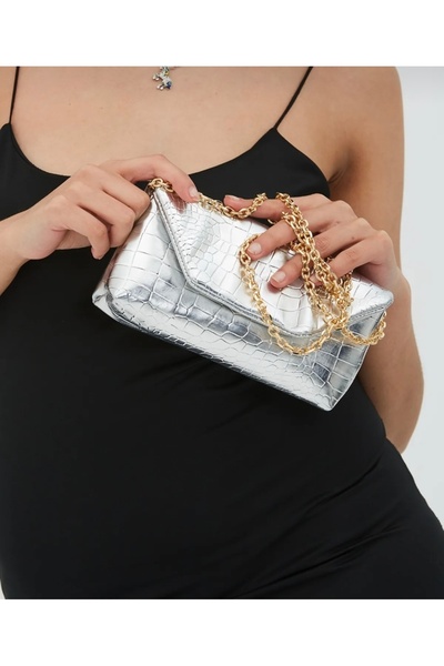 selma demir Μακρύ λουράκι Croquet Clucth Jake Γυναικεία τσάντα χιαστί Ασημί