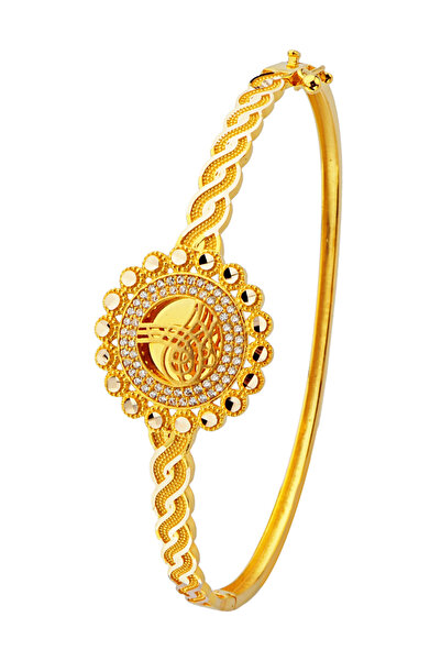 Çgk Çiğdem Gürel Kuyumculuk 22 Ayar Tuğralı Altın Kelepçe Bilezik