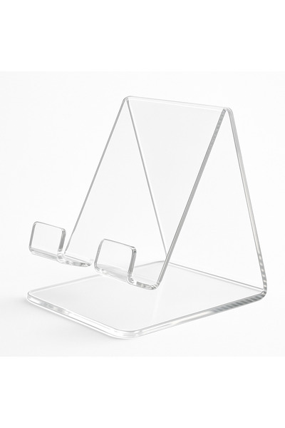 STAND MARKET Telefon ve Tablet Standı Masaüstü Destek Tutucu Şeffaf Pleksi Glass (10x8 cm)