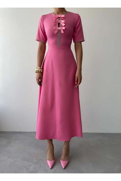 Aymood Wera Stone Bow Detailed Dress