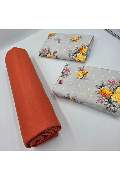 pınarhome collectıon 100% Organic Cotton Soft Fabric Embedded Sheets+Pillow Cover Corner Depth 28-30 Cm**New Season**
