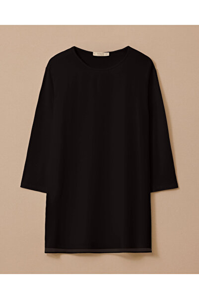 Gala-Xi Büyük Beden Tül Dokulu Basic Tunik