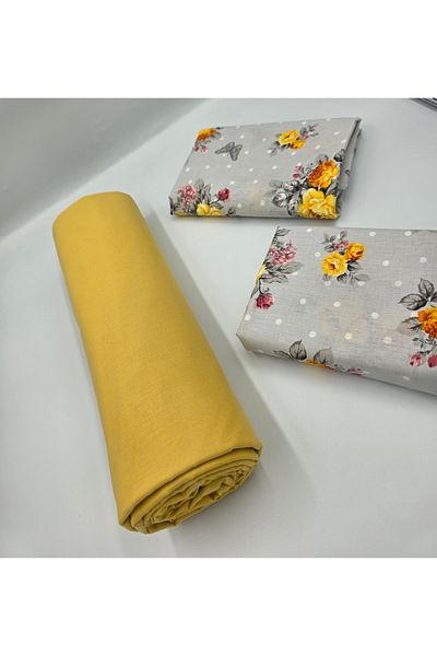 pınarhome collectıon 100% Organic Cotton Soft Fabric Embedded Sheets+Pillow Cover Corner Depth 28-30 Cm**New Season**