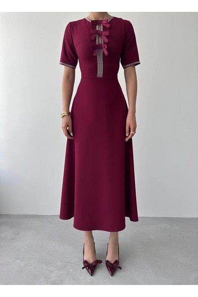Aymood Wera Stone Bow Detailed Dress
