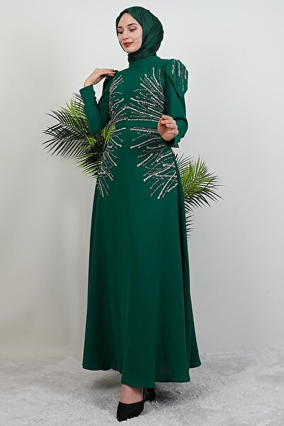 GİYZAMİLA Mia Stone Hijab Φόρεμα Πράσινο