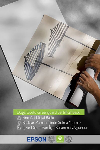 Postifull Poster cu cadru alb, umbrelă pe plajă, ilustrație, poster de culoare albastră, selecție de vară 2025, NR:109695