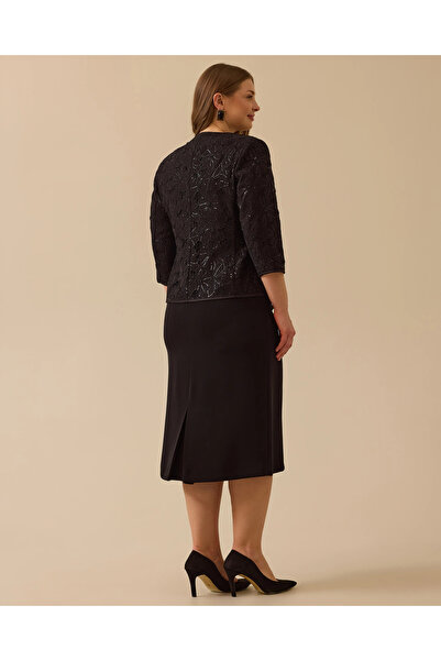 Gala-Xi Μπουφάν με κεντημένο παγιέτες με δαντέλα Plus Size