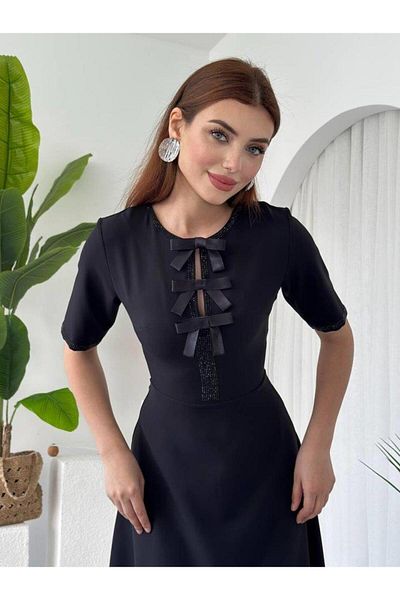 Aymood Wera Stone Bow Detailed Dress