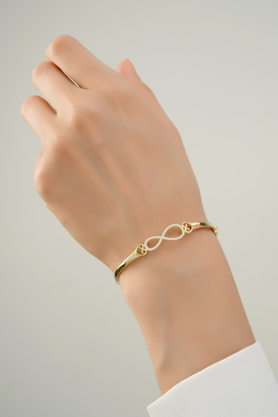 Çgk Çiğdem Gürel Kuyumculuk 22 Ayar Sonsuzluk Kelepçe Bilezik