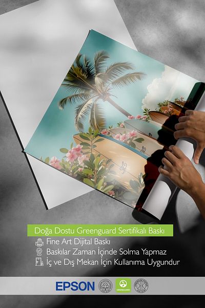 Postifull Poster cu cadru alb, placă de surf, fotografie, poster de culoare albastră, selecție de vară 2025, NR:109548
