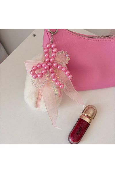 PİNKUE Pinkue Crystal Charm & Fur Airpods/Wallet Set