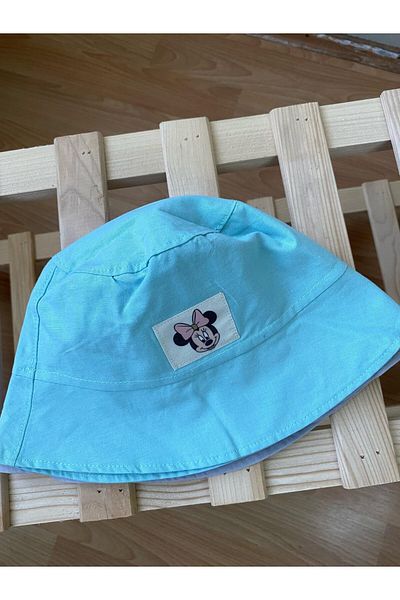 haki dükkan Mint Color Miny Mause Label Summer Buclet Children's Hat (Compatible for 2-4 Years)