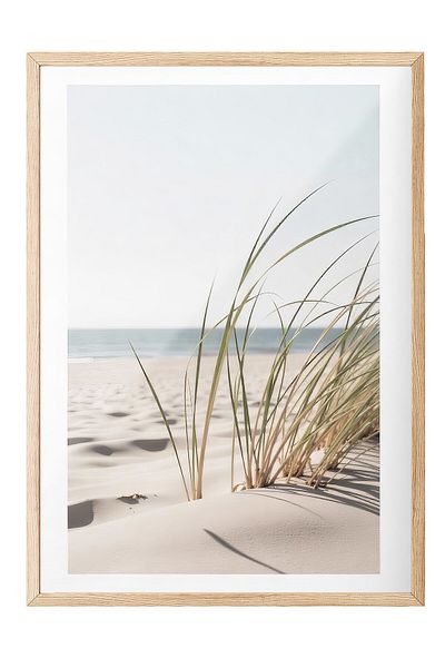 Postifull Wood Framed Painting, Close-Up of the Beach, Photo, Blue Color Poster, 2025 Summer Selection, No:109751