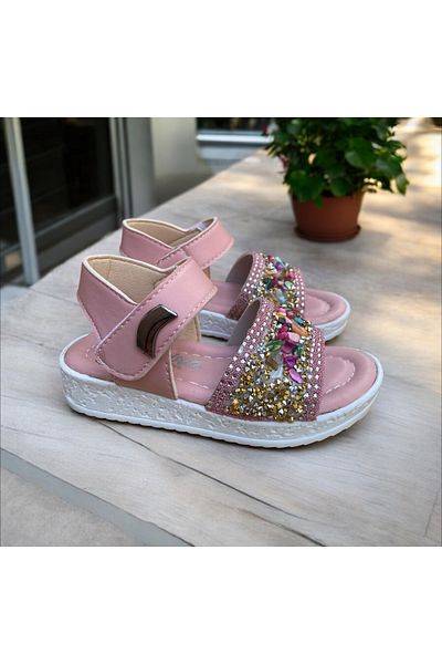 Hızlı Al Girl's Sandals. Girl's Sandals with Velcro, Suitable for Daily Use.