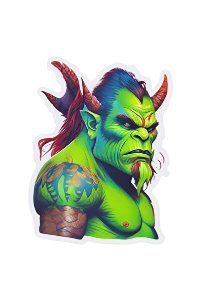 INOVATIX Σετ 8 τεμαχίων, Αυτοκόλλητο Χαρακτήρα Ορκ με κέρατα, INOVATIX®. 6 εκ.