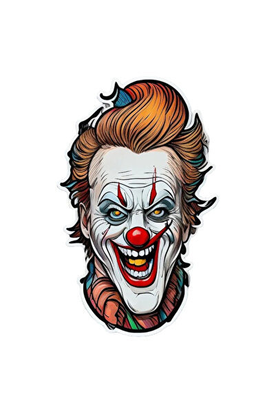 INOVATIX Set de 8 piese, autocolant mască de clovn de Halloween, INOVATIX®. 6 cm