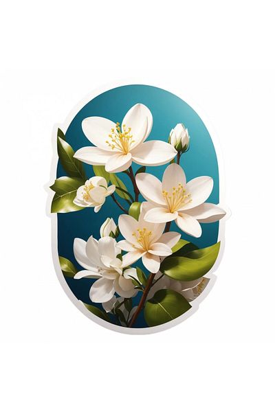INOVATIX Set of 8 pieces, Jasmine Sticker, INOVATIX®. 6 cm