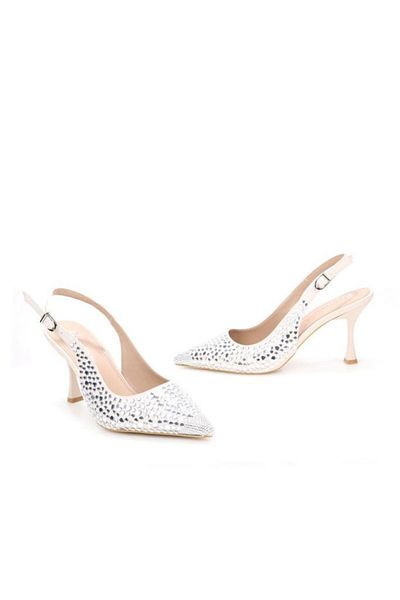 PİSAGOR Pisagor Ps-32150 Women's 7 cm Open Back Evening Dress Stiletto Shoes